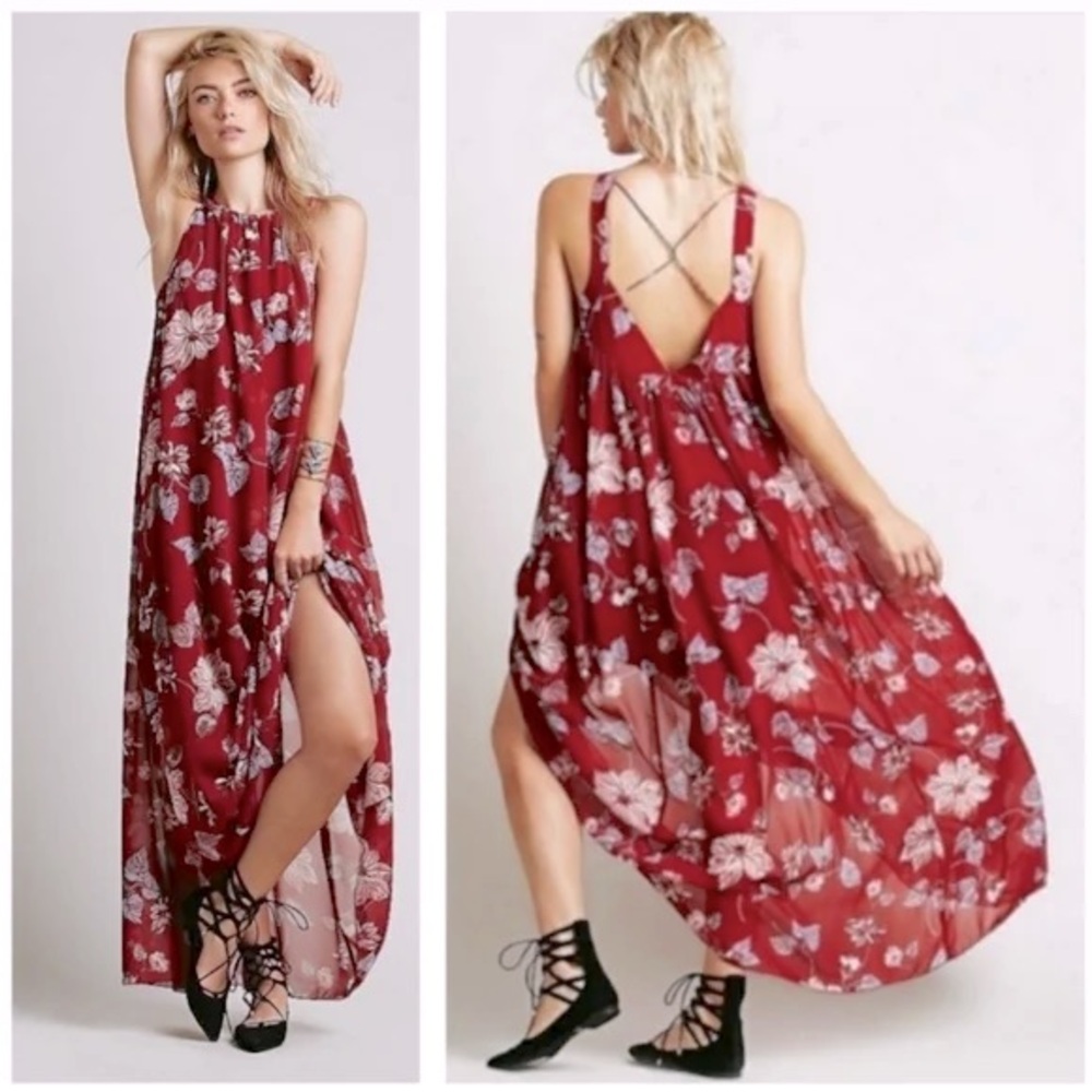 FREE PEOPLE chiffon maxi dress